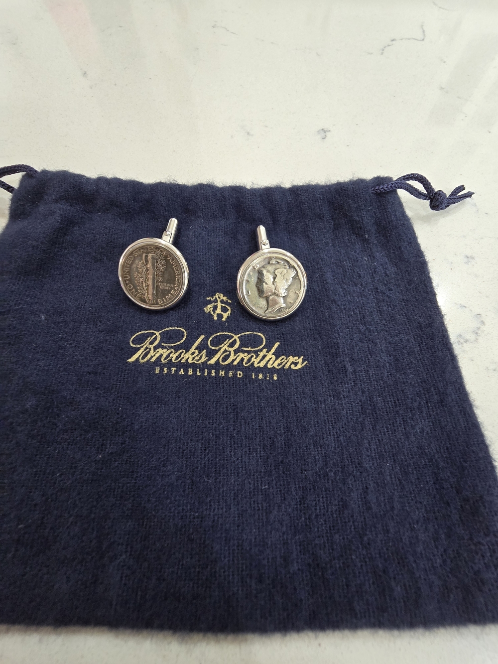 Brooks Brothers Replica Mercury Dime Cufflinks